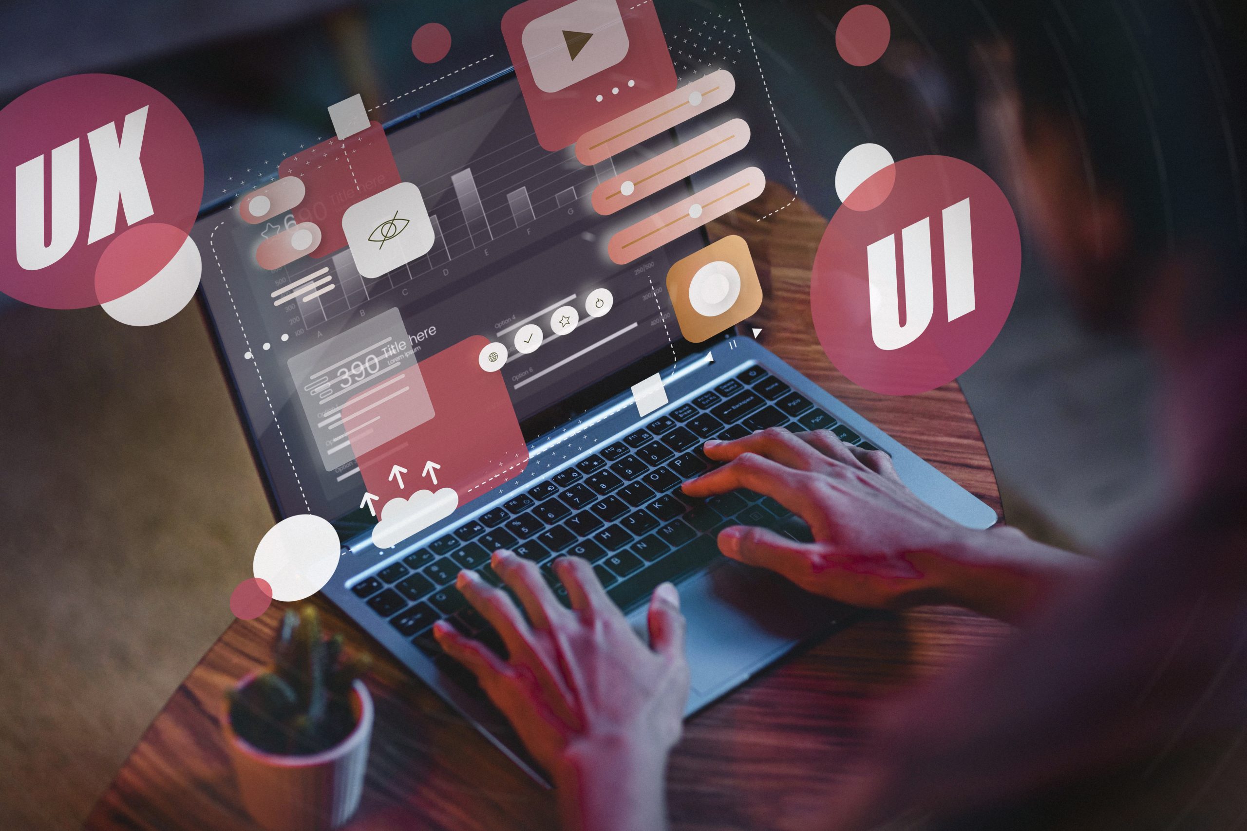 Person on a laptop typing.